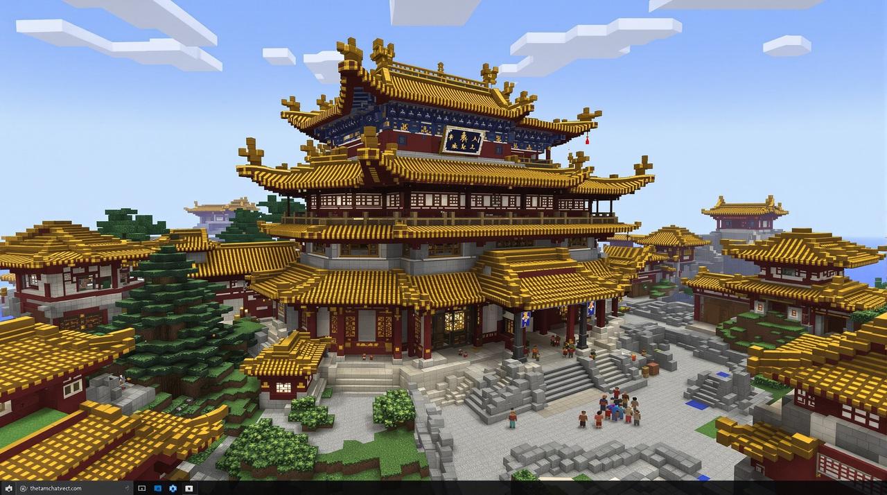 MC创作模式 - 建造紫禁城 - 方块建筑师 - 子夜影视直播 子夜影视直播 - MC创作模式 - 建造紫禁城